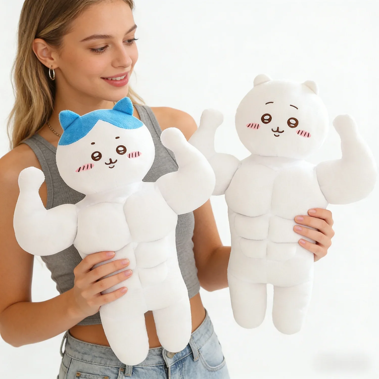 

Soft Muscular Chiikawa Hachiware Plush Toy Kawaii Stuffed Anime Usagi Plushies Japanese Style Pillow Birthday Gifts For Fans