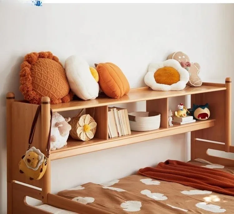 North American Cherry, Red Oak Children's Bed Wardrobe Combination, Bed Storage Draw With Trailer