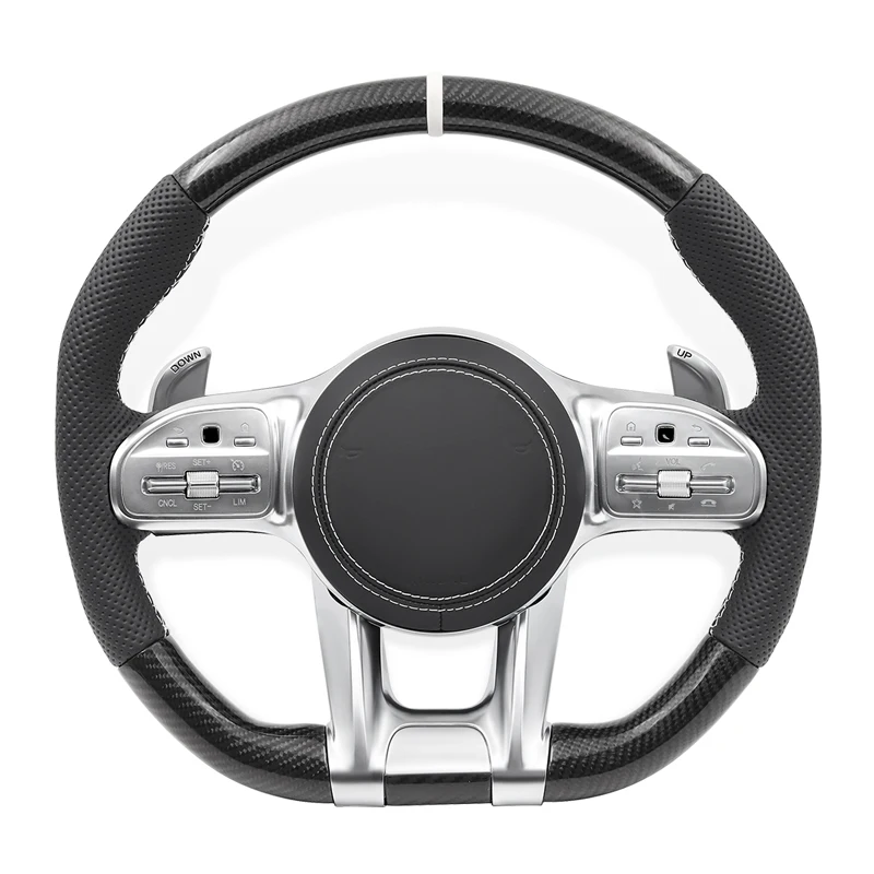 

Carbon Fiber Steering Wheel Fit for Mercedes Benz AMG W166 W177 W205 W204 W213 W212 W222 W223 W221 E C A S Class GLA GLC GLB GLE