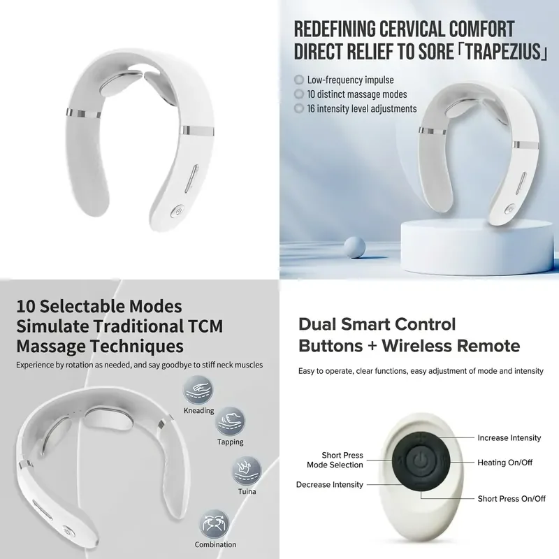 for Smart Cervical Massager with Hot Compress and EMS Micro Current Function Portable Mini Design