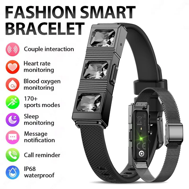 

Смарт-браслет для мужчин и женщин, умные часы с напоминанием о вызове, водонепроницаемый 24-часовой монитор сердечного ритма, браслет для здоровья, спортивный фитнес-браслет для женщин