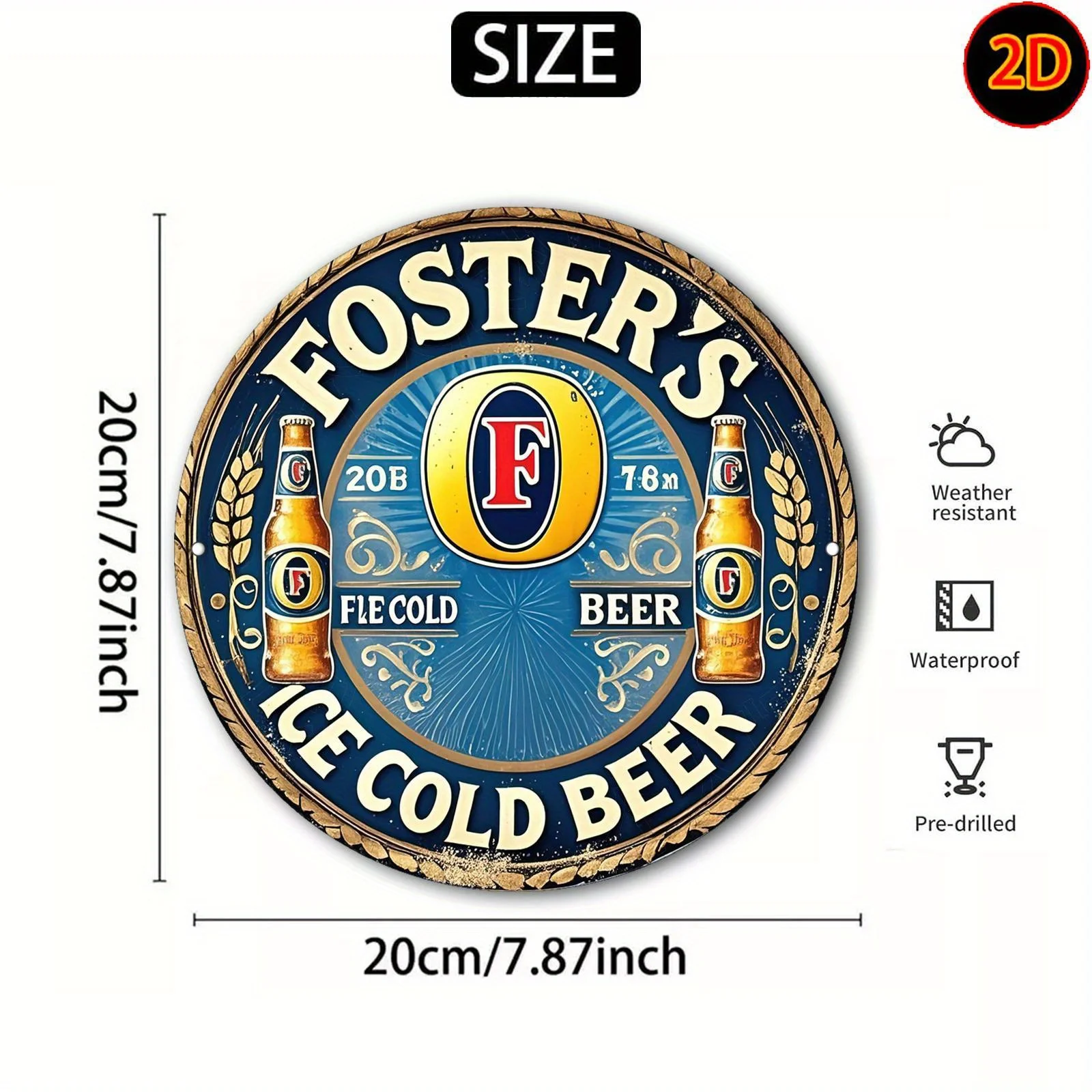 [2Dフラット] ヴィンテージ フォスターズ アイスコールド - Embroidery Water のレビューと価格