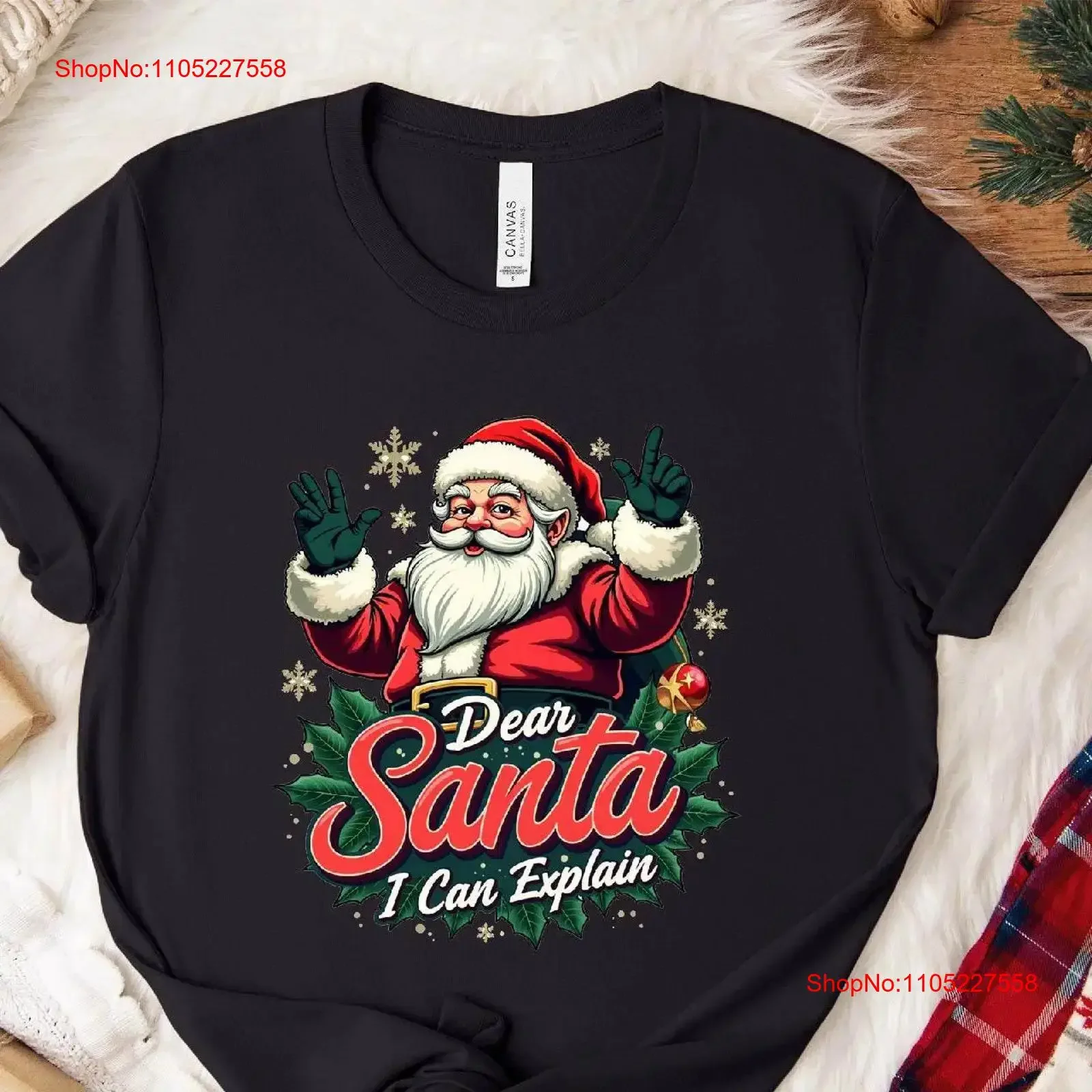 Dear Santa I Can Explain T shirt Merry Christmas SweaT Funny Holiday Party Festive Apparel vintage Washed graphic homme