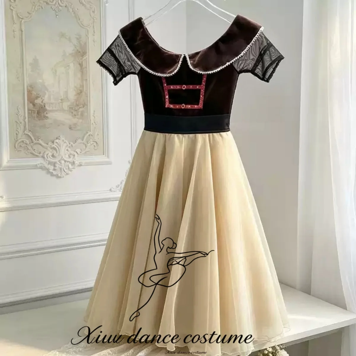 Brown Giselle Graduation Ball Clara Variations Beige Ballet Performance Costume Customization