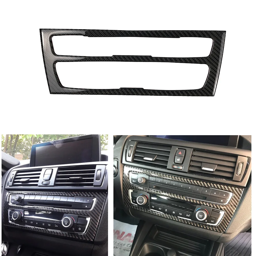 Carbon Fiber Console CD & AC Panel Trim Cover Sticker For BMW 1 Series F20 F21 12-15 Left Hand Drive