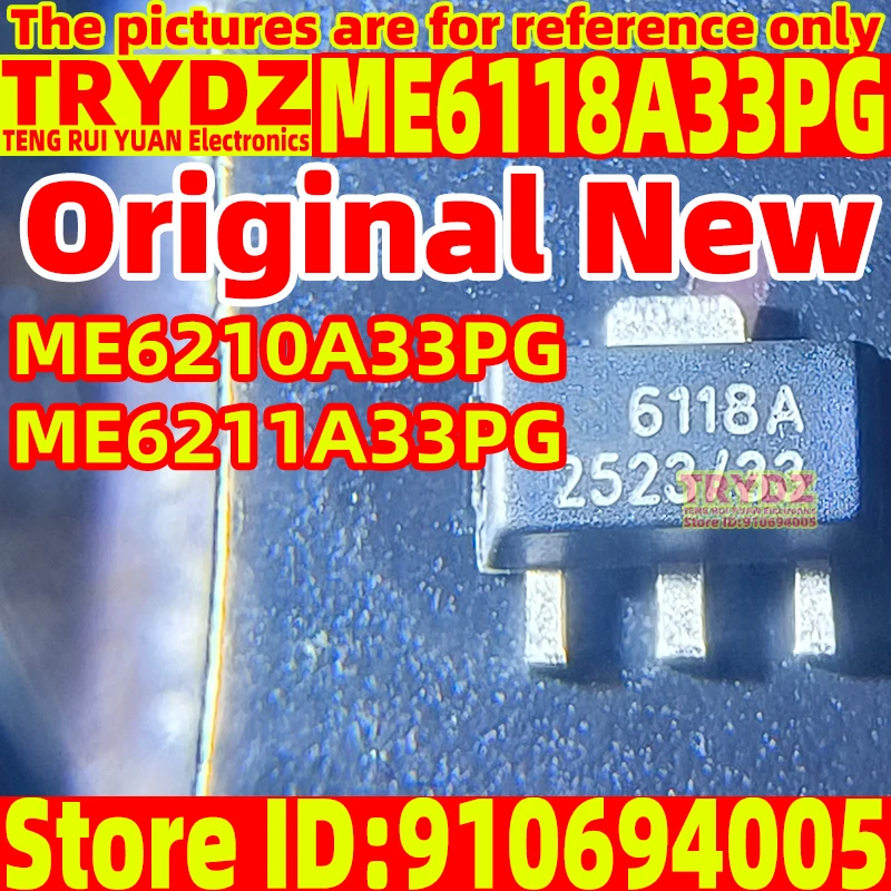 20-5pcs Original New ME6210A33PG ME6211A33PG ME6118A33PG SOT-89 Low voltage differential linear regulator chip