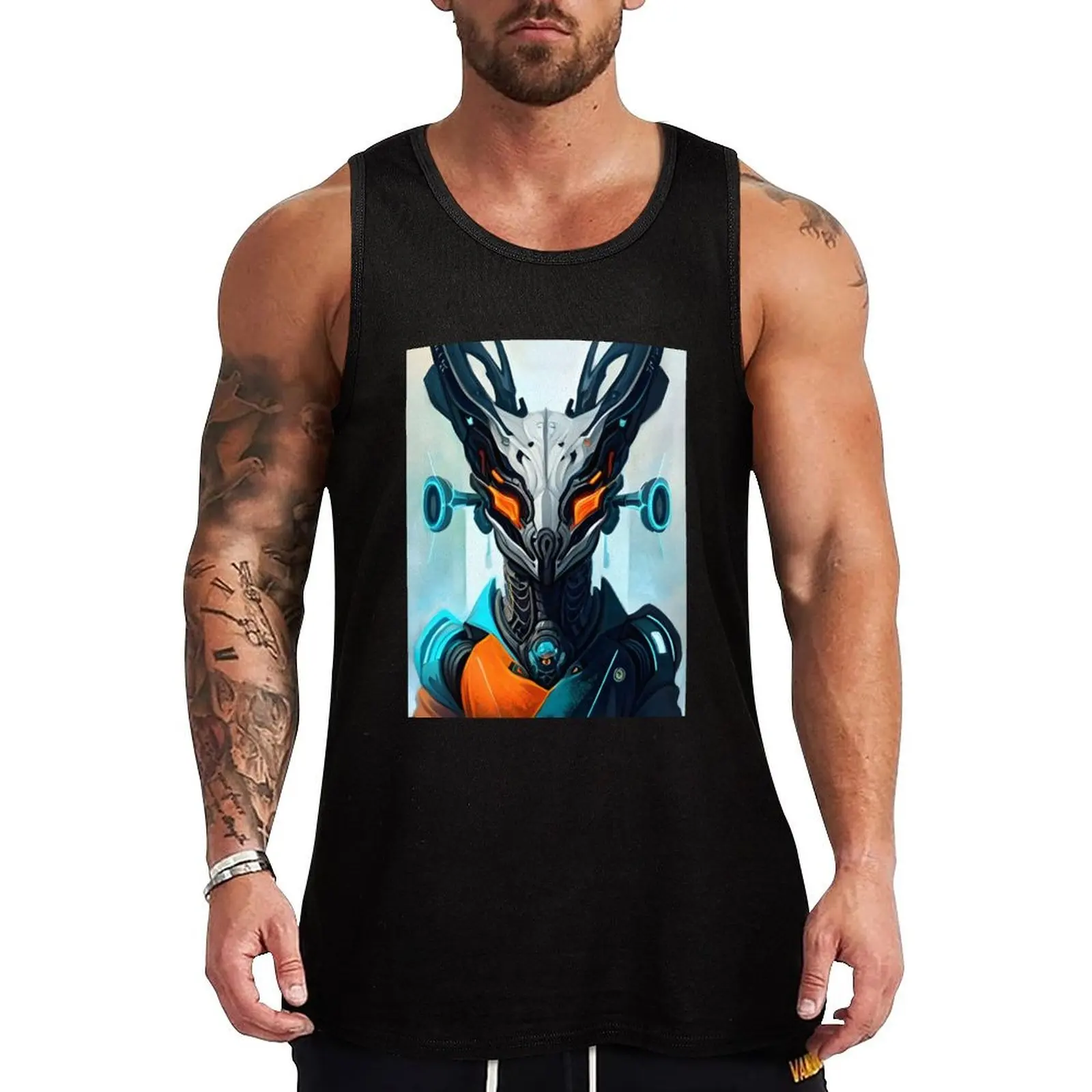 

Cyberpunk Alien Art Tank Top gym t-shirts man sleeveless vest men sports suits