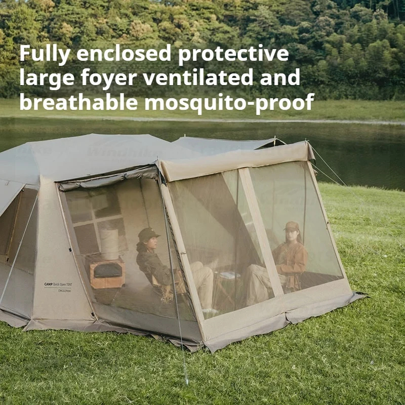 Naturehike Tent Village 13 Automatic Tent 4P Family Travel 150D Titanium Pop Up Camping Tent Glamping Luxury Outdoor Tent Cabin