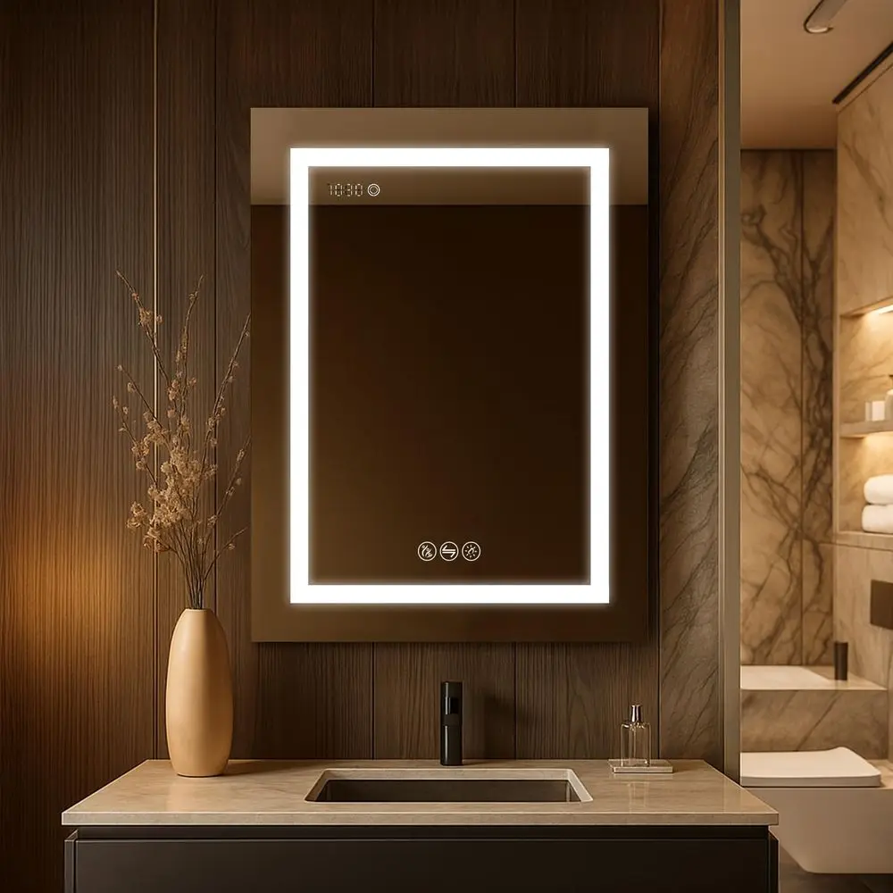 

LED Medicine Cabinet with Mirror, 24x32 in, Lighted Bathroom Mirror Medicine Cabinet, Defogger, Recessed Surface 3X Makeup Mirr