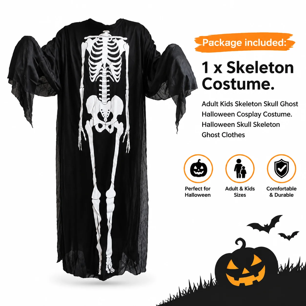 폴리코튼 소재의 할로윈 의상, 해골, 유령, 악마 코스 - Halloween Party Supplies 리뷰 및 가격