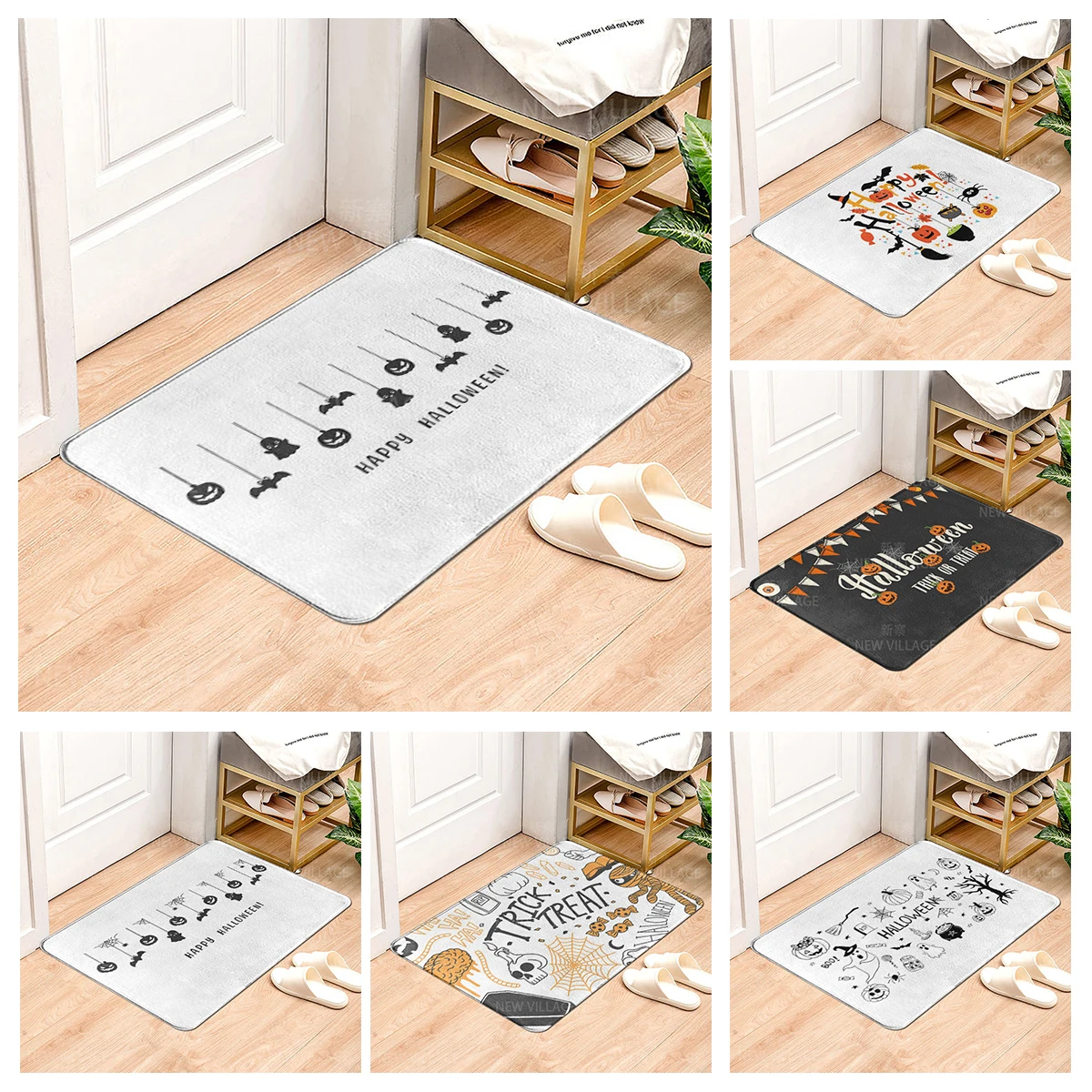 House entrance carpet Home door mat Living Room Bath Foot bathroom non-slip water absorption rugs bath Halloween Autumn Pumpkin