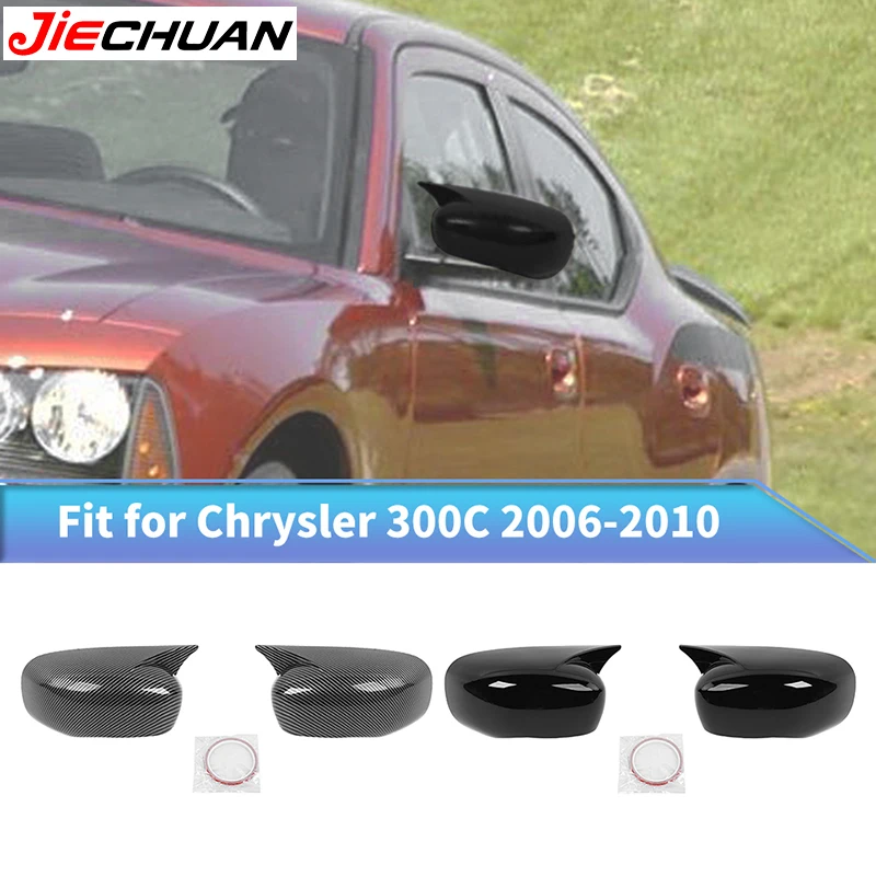 

JIECHUAN ABS Car Exterior Side Rearview Mirror Wing Cap decoration Cover Trim Sticker For Chrysler 300C/Dodge Charger 2006-2010