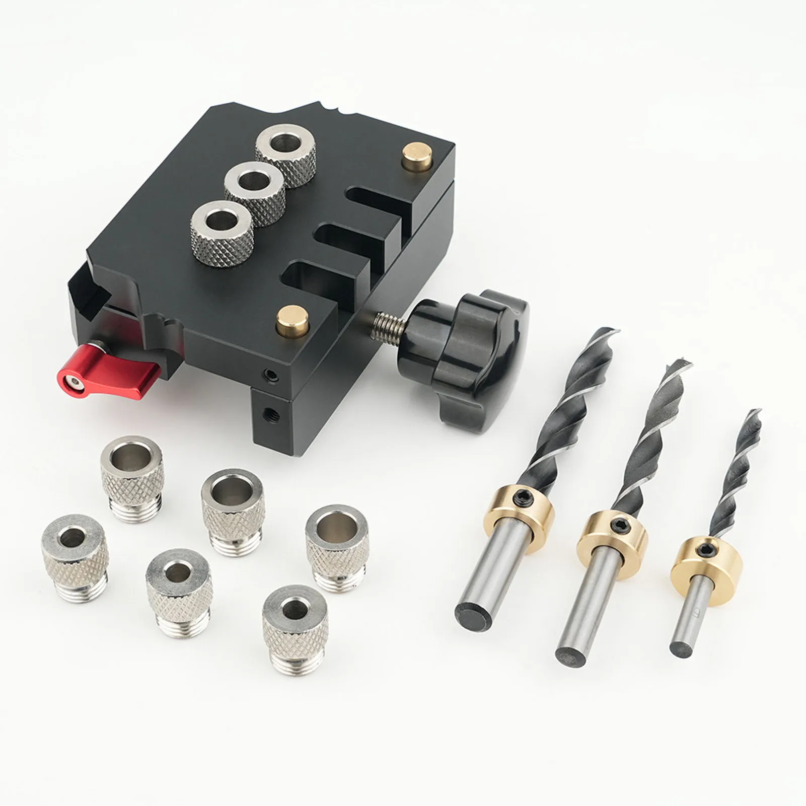 

Self Centering Dowel Jig Self Centering Doweling Jig Kit Aluminum Alloy High Accuracy Automatic Dowel Jig Kit Woodworking Tools