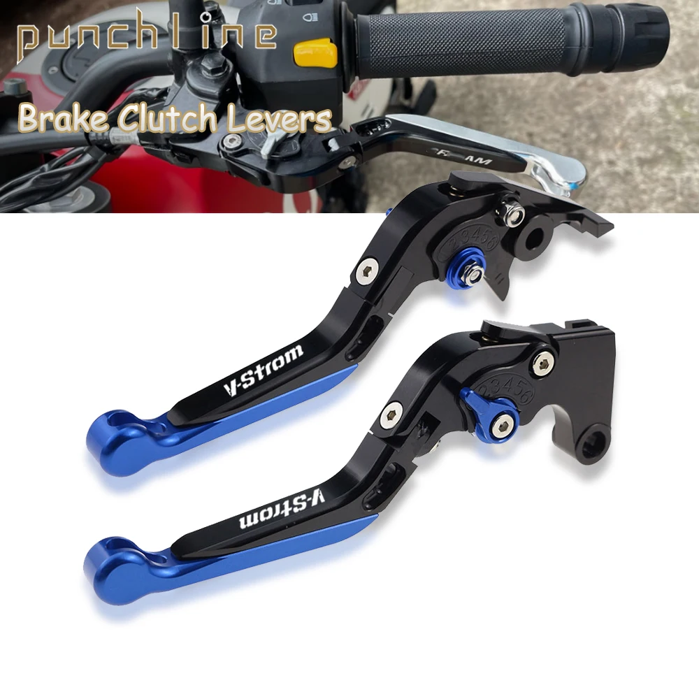 Fit DL1000 V-STROM 1000 2002-2022 Clutch Levers For V-STR0M 1050 XT DE 1050XT 1050DE 2021-2023 Folding Extendable Brake Levers