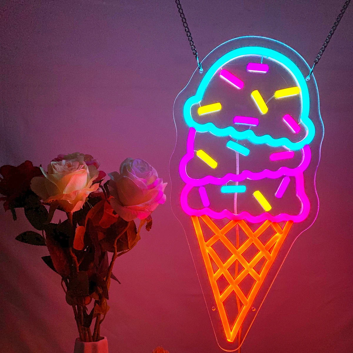 Ice cream Neon Lights, Green Neon Lights, Party Signs, Room Decorations, Living Room Decorations