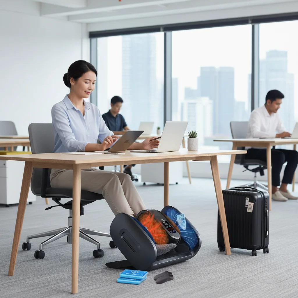 Shiatsu Foot Massager with Heat & Ice Therapy, Deep Kneading for Pain Relief, Adjustable Intensity, Gray