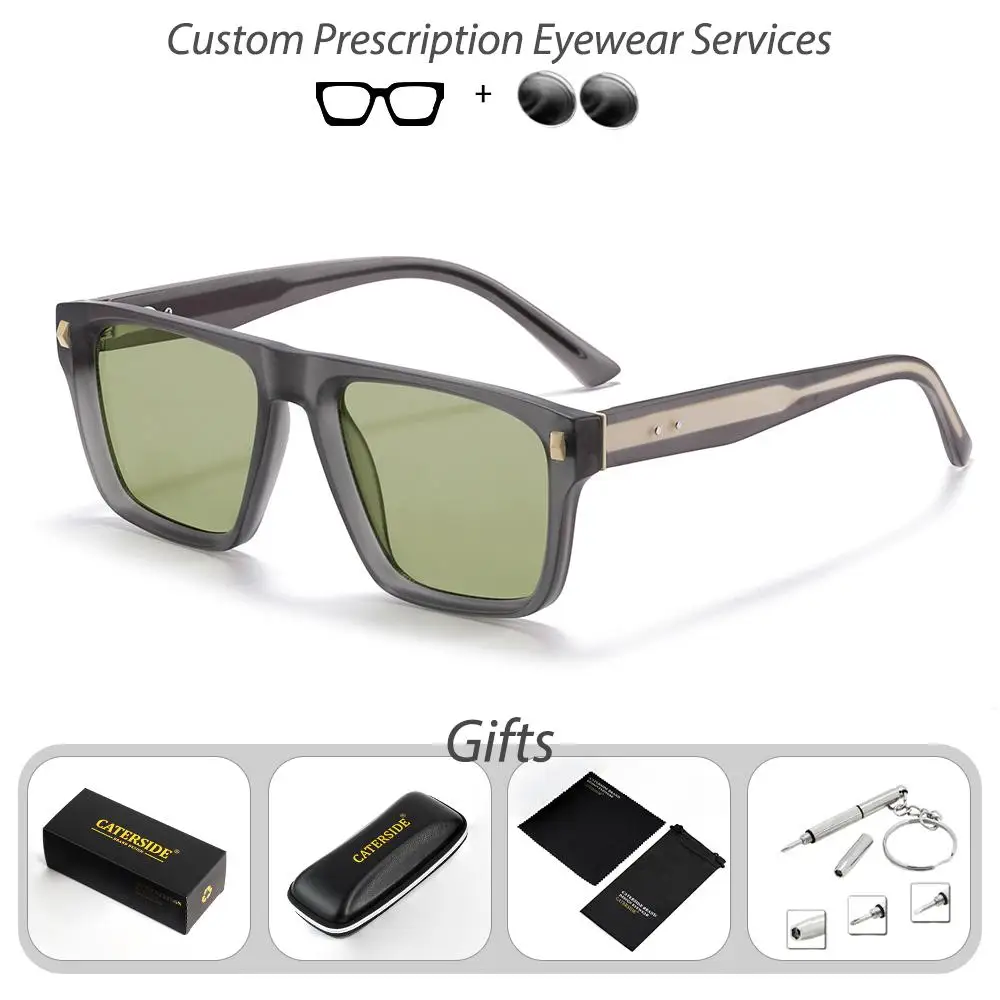 CATERSIDE Neue Retro Herren-Korrektionsbrille mit quadratischen Gläsern, optische Sonnenbrille für Damen, Myopie, Weitsichtigkeit, modische Brille – Detail 7