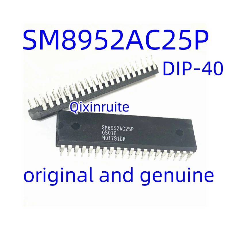

Qixinruite Новый подлинный чип микроконтроллера DIP-40 SM8952AC25PP = SM8952AC25P с прямой вставкой