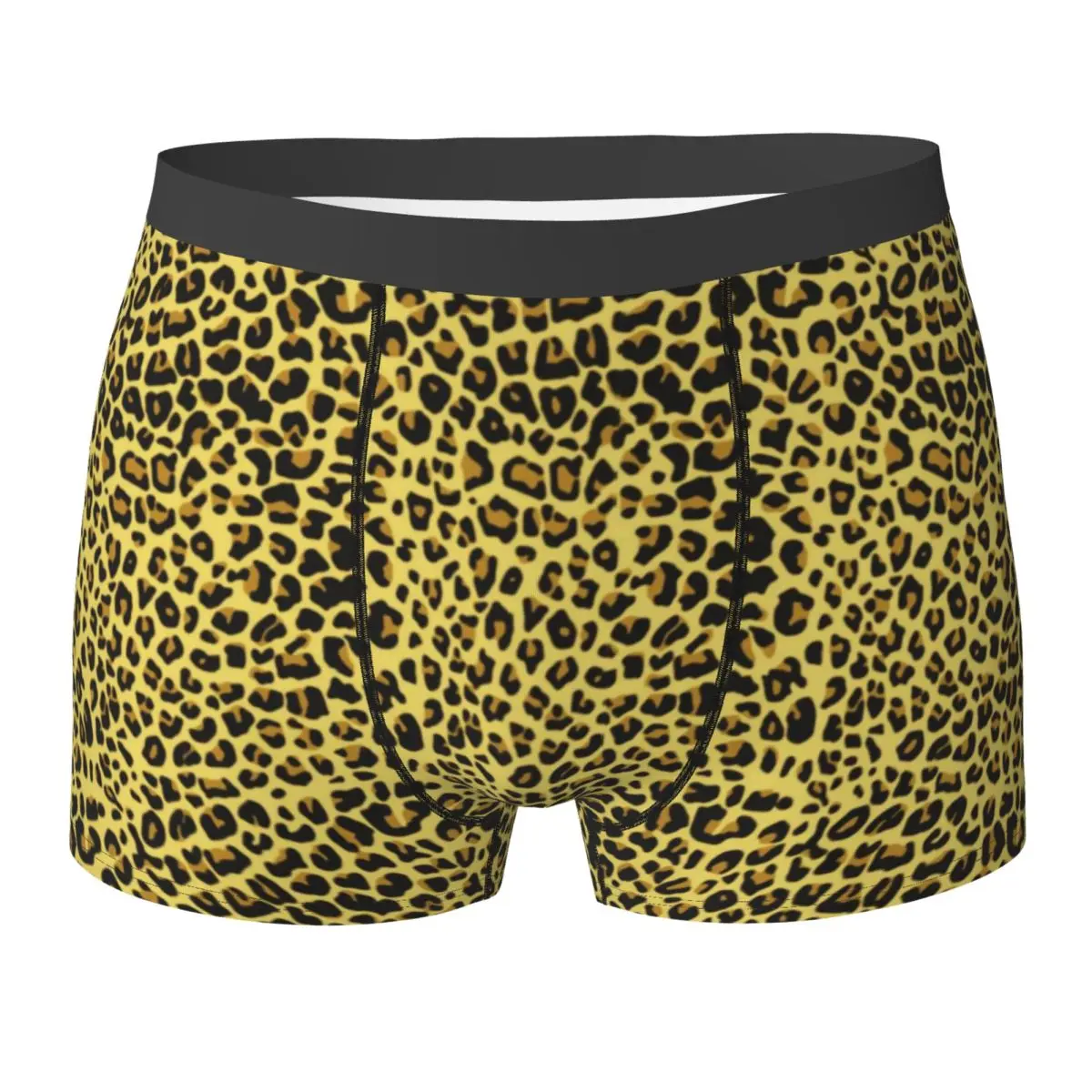 Leopard Print Animal Underwear Brown Spots 3D Pouch High Quality Boxer Shorts Shorts Briefs Elastic Men Panties Plus Size