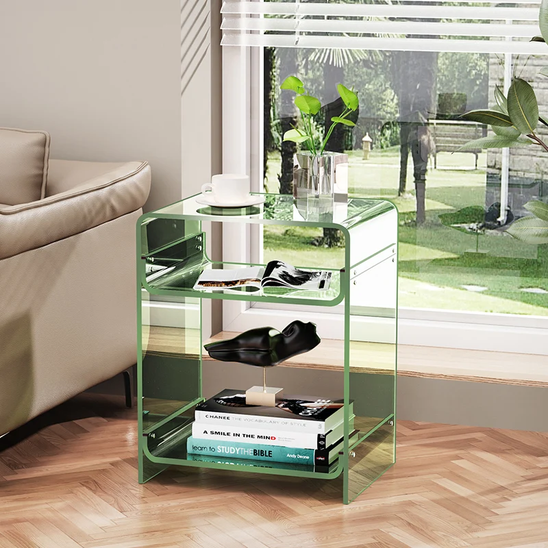 Акриловая прикроватная тумбочка, маленькая детская прикроватная тумбочка, шкаф для хранения, креативная простота, чрезвычайно узкая и прозрачная.