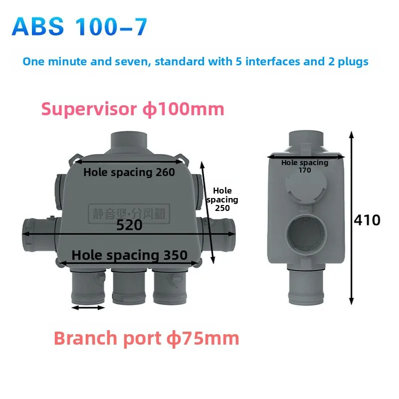 

Fresh air system PE pipe noise reduction fan box, silencing and static pressure thickening durable fresh air fan box