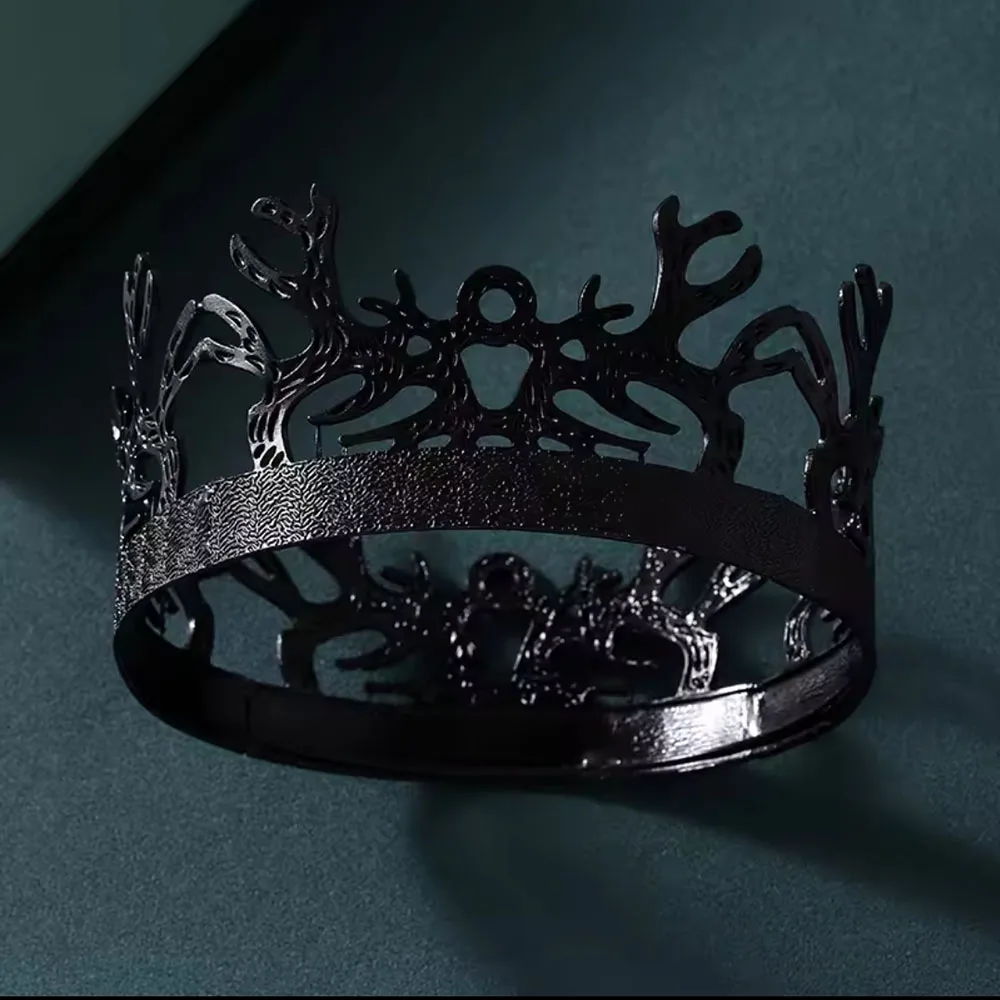 1 قطعة لعبة من عروش جوفري Baratheon التاج الأسود الرجال الملك تيارا للمهرجانات تأثيري القرون الوسطى القوطية إكسسوارات الشعر تحت عنوان