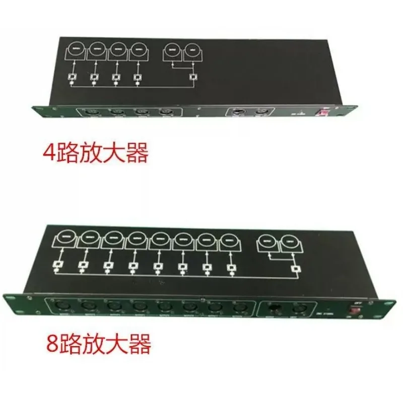 8 Channel DMX512 Signal Amplifier, Optoelectronic Isolation Signal Splitter For Wedding Bar Stage Lighting