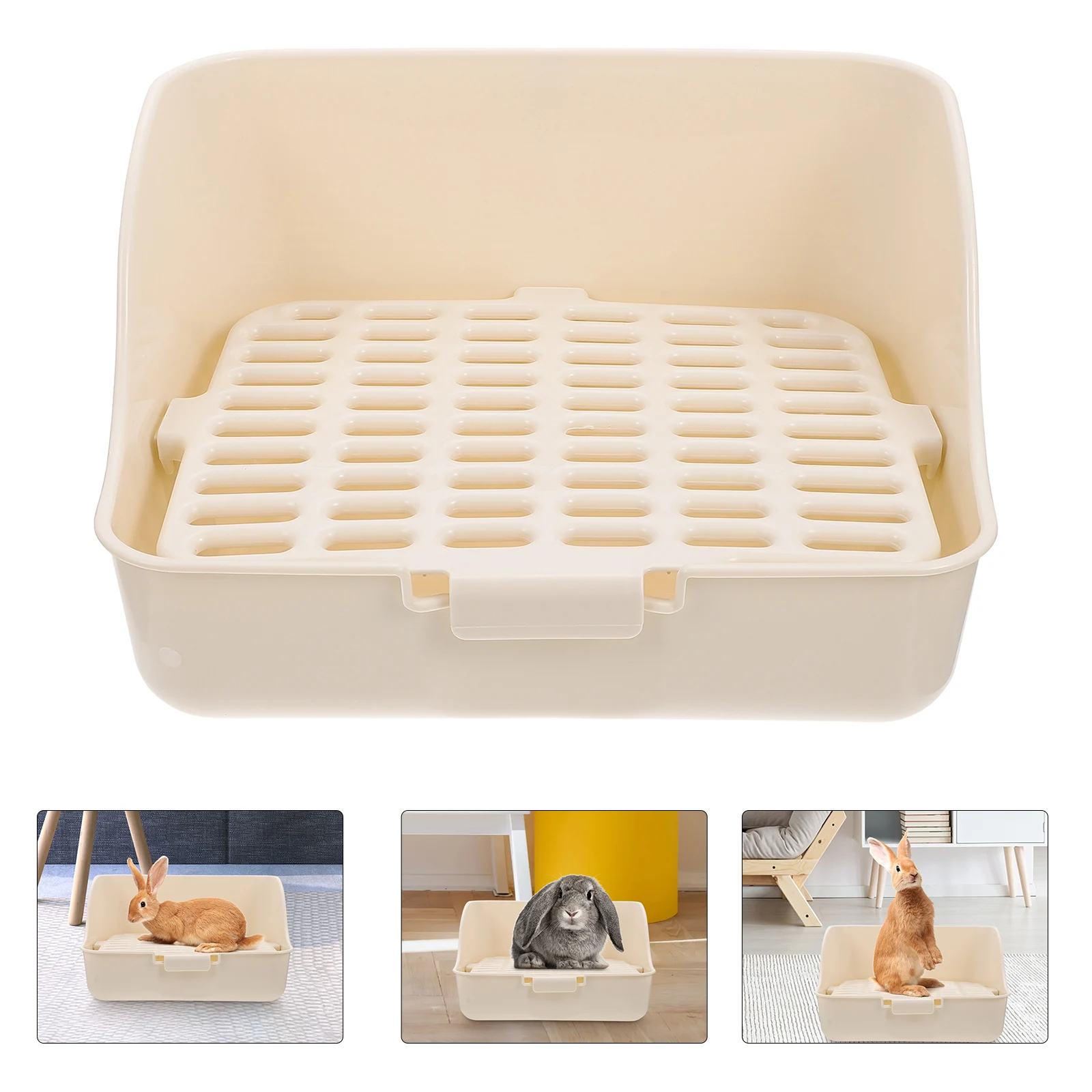 Plastic Pet Toilet For Small Animals Compact Rabbit Litter Box Durable Bunny Potty With Training Corner Pet Supply Lightweight