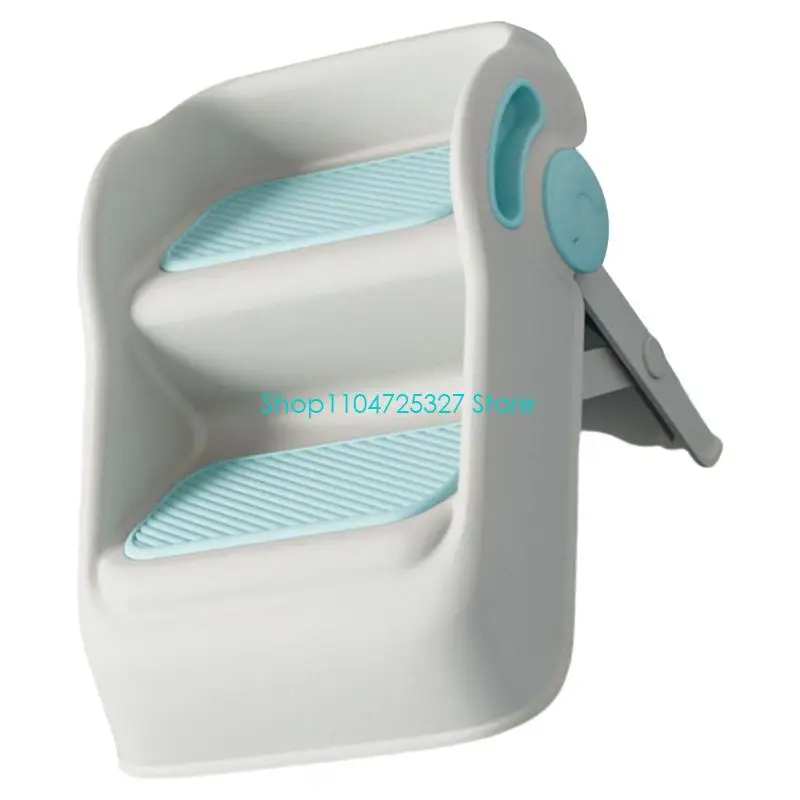 D8KF Sturdy 2 Level Step Stool Easy Carry Foldable Safe Bathroom Helpers for Children
