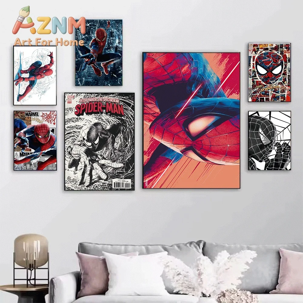 Spider Man Comic Book Cover Superhero Canvas Wall Art No Frame Poster Print Home Bedroom Living Room Decor Artwork Painting