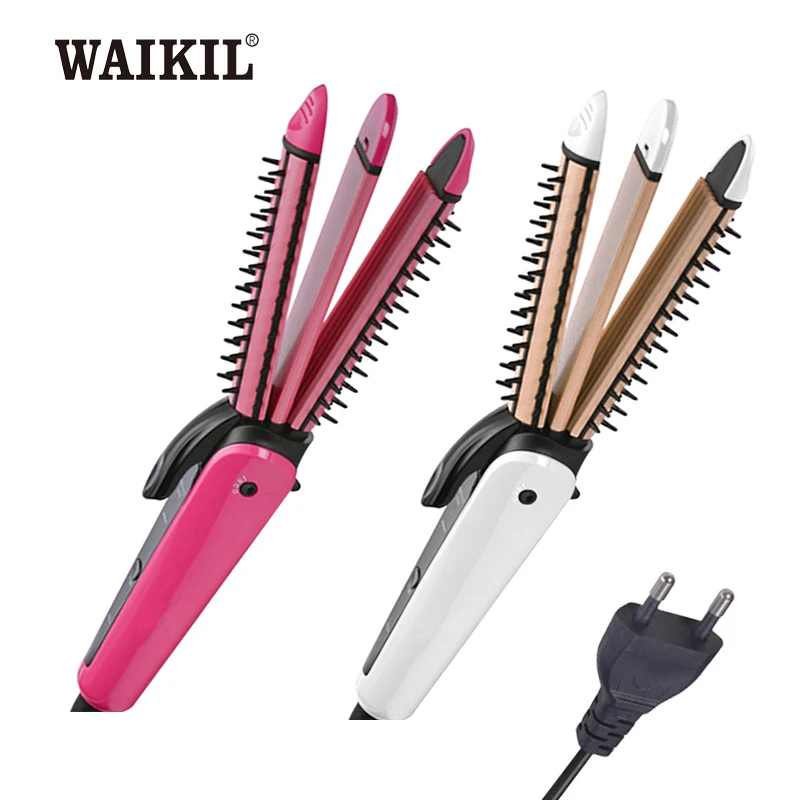 

WAIKIL professional women's electric heating straight hair comb straight roll dual-use clamp plug-in hair straightener tools