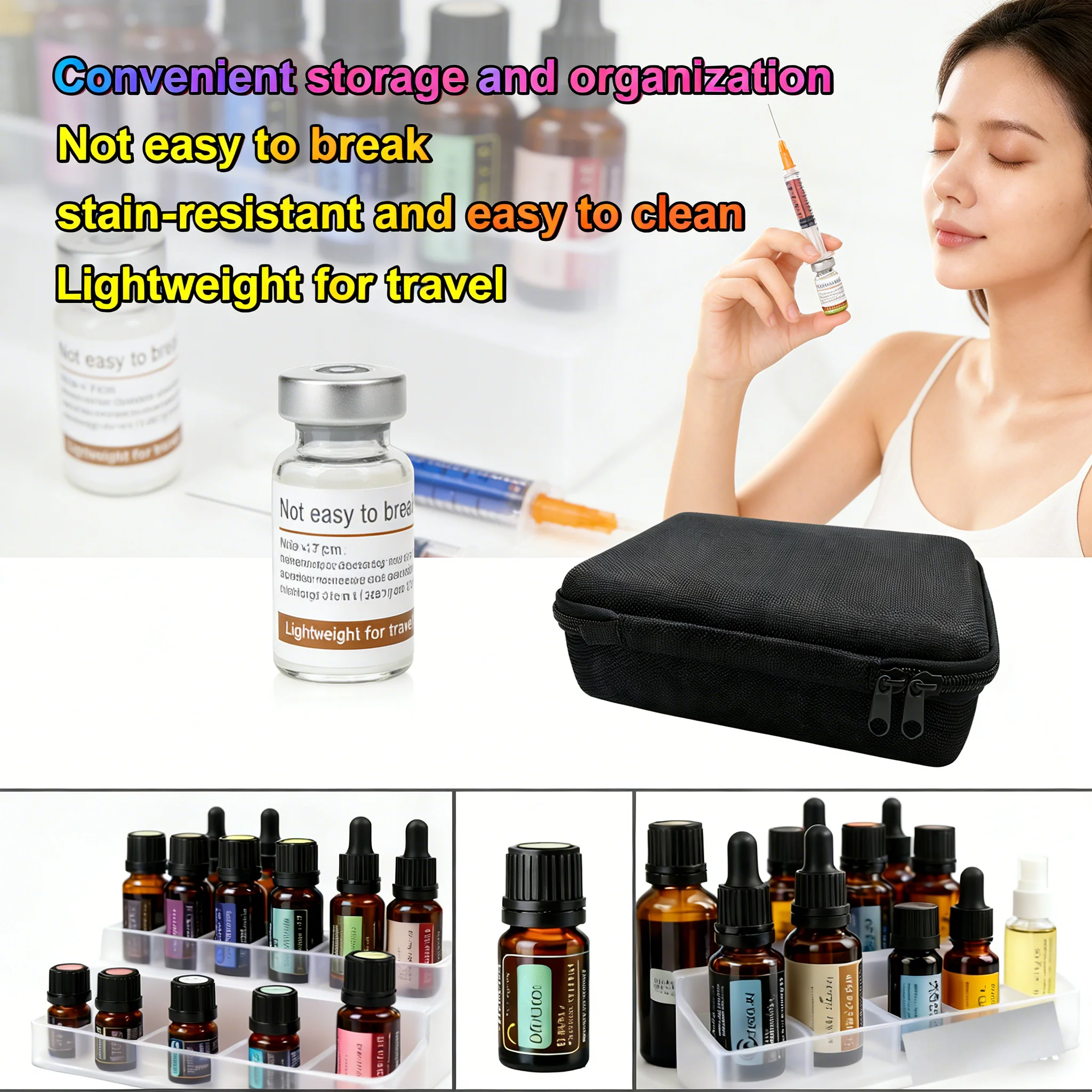 Handheld Peptide Case Insulin Vial Holder 35/15 Slots for Standard 5/10ml Vial, colorful Option, Foam Protective, Sale Case Only image 4