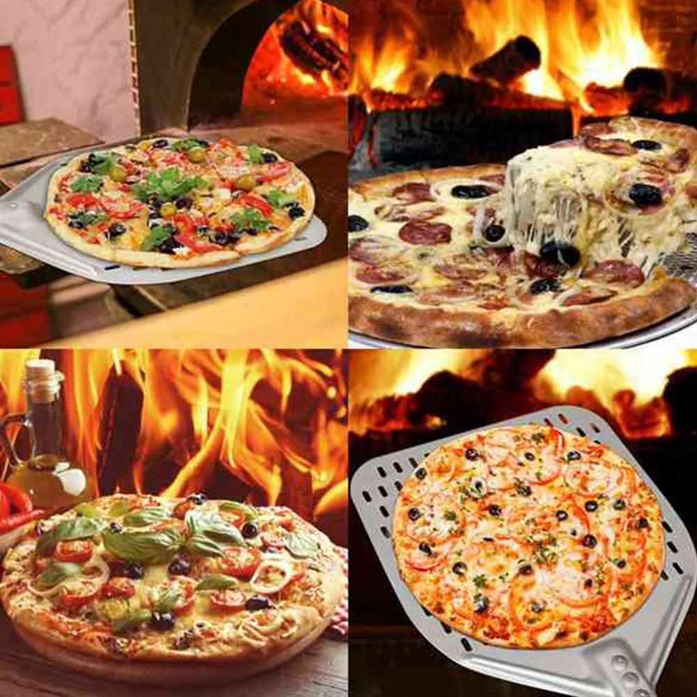 مجرفة بيتزا متينة مقاس 14 بوصة، مجرفة بيتزا متصلة، فرن سميك، تقليب ونقل البيتزا، مقبض 16 بوصة