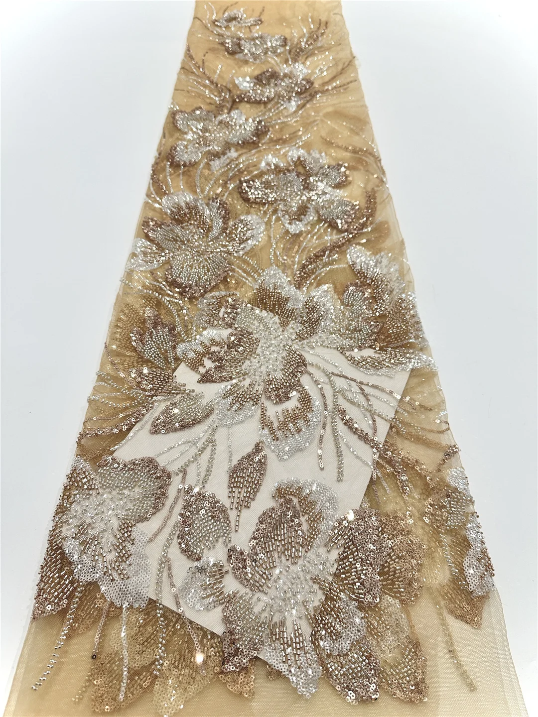 Kain Tulle Bordir Manik-Manik Berkualitas Tinggi Terbaru, Lembut, Elegan, dan Berkilau untuk Gaun Pernikahan dan Pesta Malam -SHIT