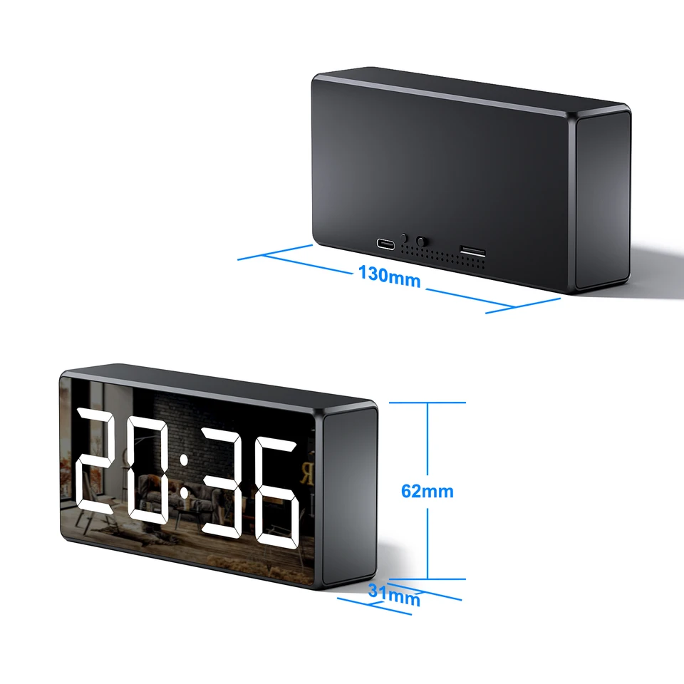 1080P HD WIFI 時計カメラ 166 度カメラマイクロ 監視カメラ 1080P HD WIFI 時計カメラ 166 度カメラマイクロ CamIR ナイトビュー