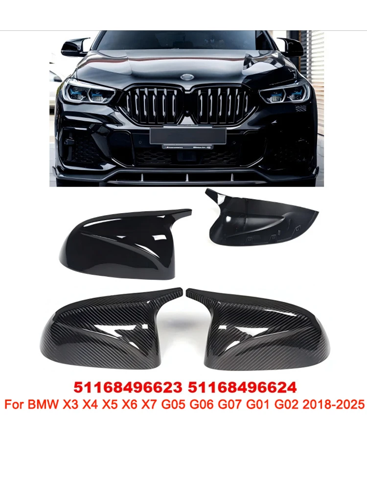 Osłona lusterka bocznego do BMW X3 X4 X5 X6 X7 G05 G06 G07 G01 G02 2018-2025 LHD RHD, nakładka na lusterko wsteczne, czarny połysk — 2