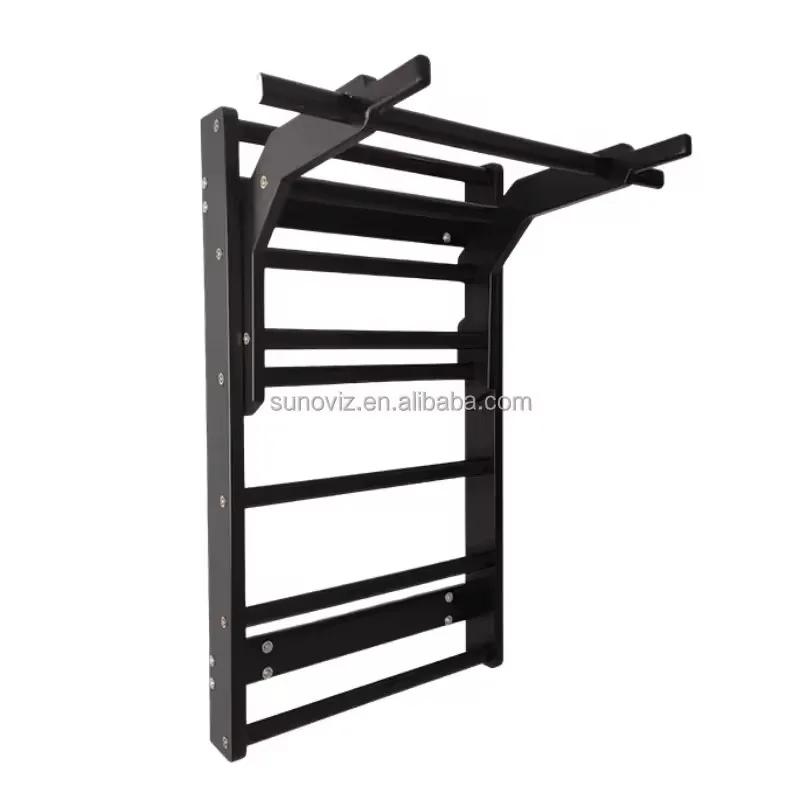 

Compact Solid-construction Swedish-style Trapezoidal Wall-mounted bar with Pull-up bar and Parallel Bars, Ideal for Home Gyms