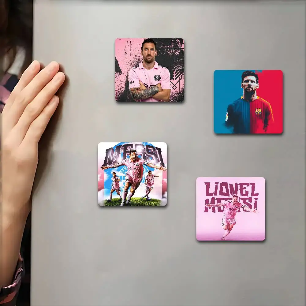 نجم كرة القدم L-Lionel M-Messi 1 قطعة مغناطيس الثلاجة شخصية حامل صور مغناطيسي دائم مربع صورة سطح الثلاجة Magne