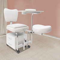 Beauty Spa Massage Manicure Pedicure Chair Nail Table Stool Professional Salon Trolley Adjustable Nail Desk Workstation