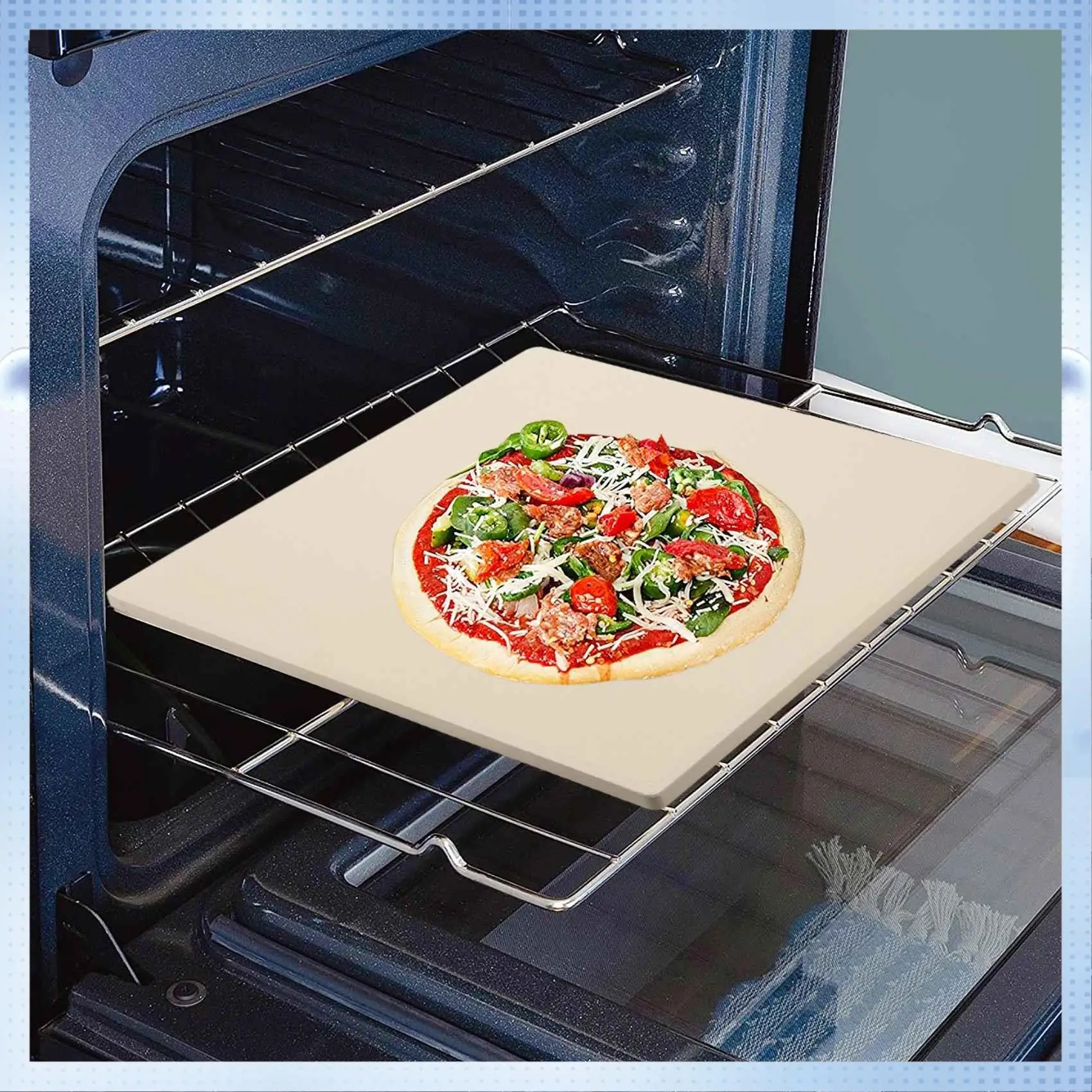 ABHQ-حجر البيتزا للطبخ الخبز شواء أدوات البيتزا سميكة اضافية للفرن وشواية شواء خبز صينية خبز المطبخ الخبز S #5