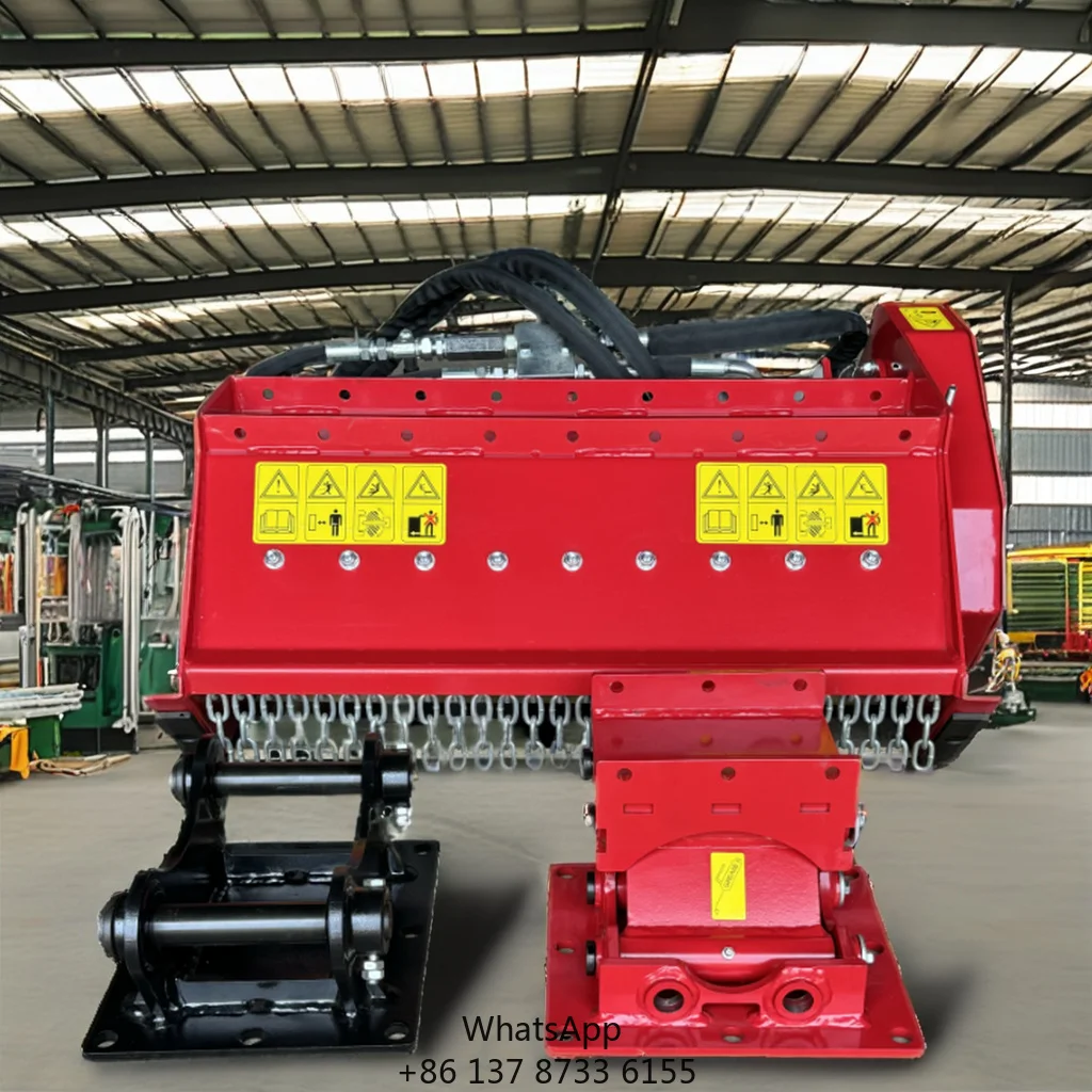 Hydraulic Excavator Flail Mower Tree Crusher Super Brush Chipper Excavator Grass Cutter 1.5t 3t 6t 8t For Sale