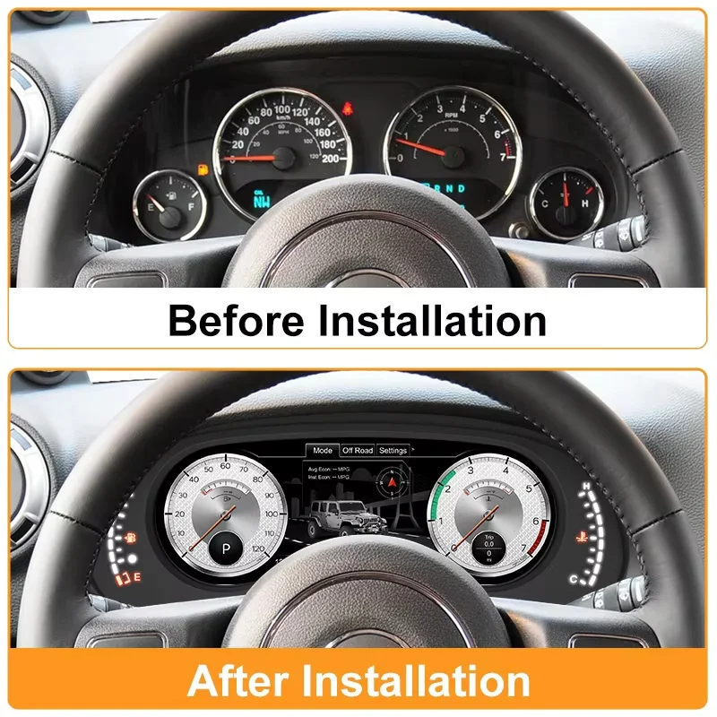 Cluster Dashboard For Jeep Wrangler 2011-2017 digital speedometer LCD instrument panel 5+4 Colour UI Anti-glare screen Odometer
