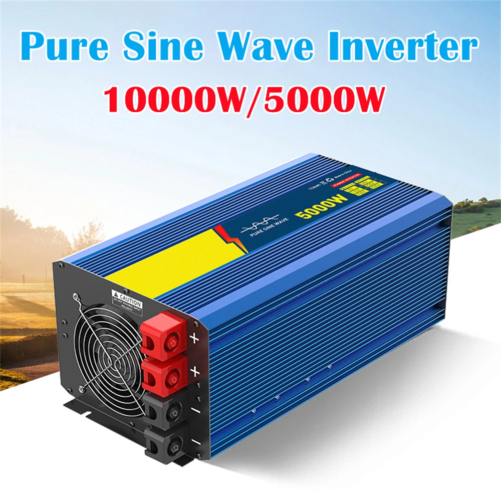 Pure Sine Wave Inverter 10000W 5000W Power DC12V 24V To AC220V 110V 50/60HZ Converter Car Accessories Solar Inverter for Outdoor
