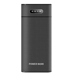 8*18650 Battery DIY Power Bank Case Charge Storage Box 5V Dual USB Type C Battery Holder Box With LED Flashlight For Smartphones