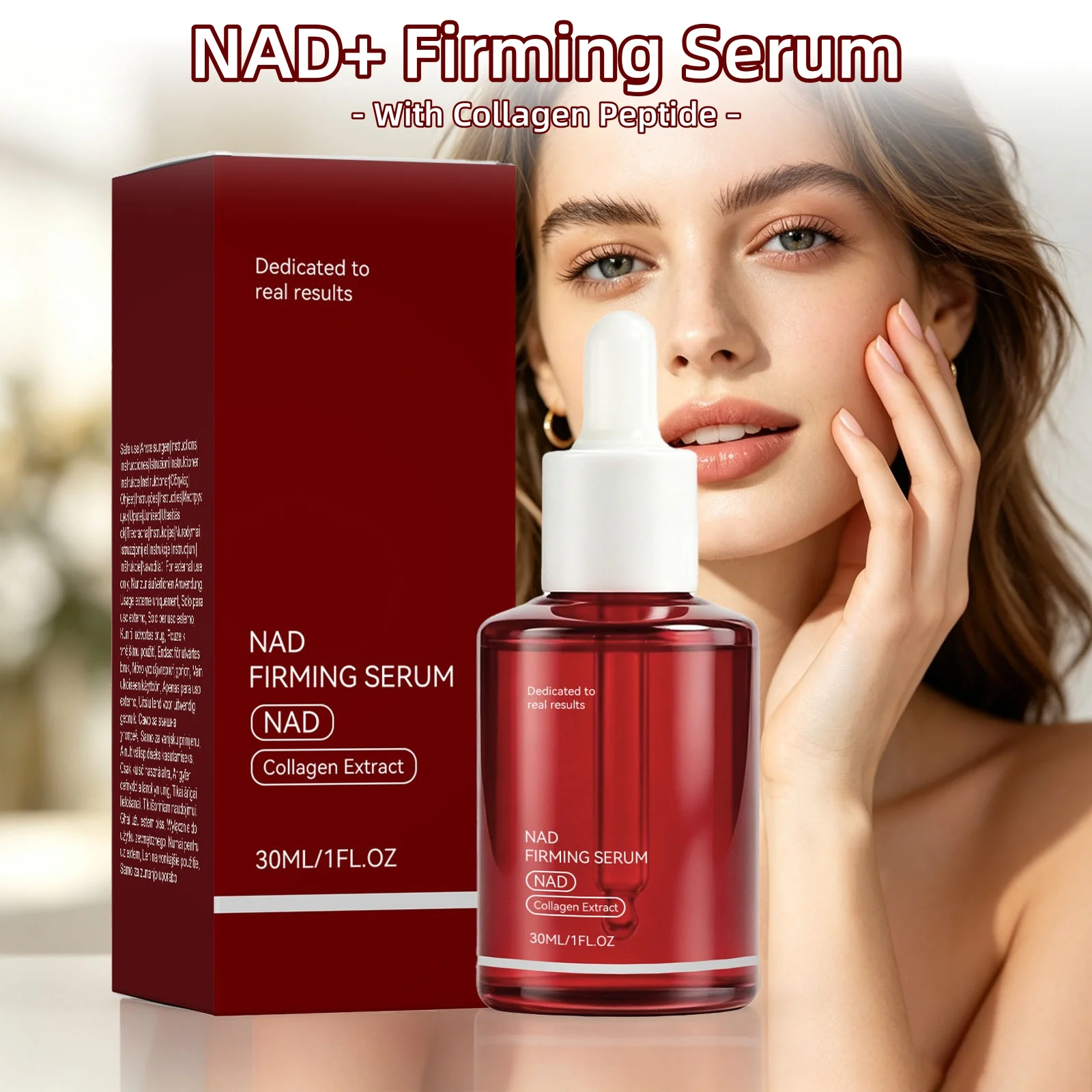 NAD+ Firming Serum With Collagen Peptide Reduce Wrinkle & Fine Lines Boost Skin Elasticity Facial Care Serum For All Skin Types