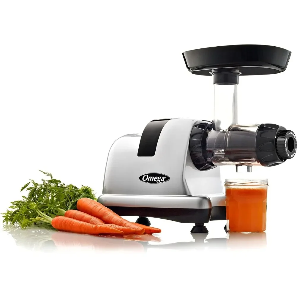 

Juicer J8007S Slow Masticating Cold Press Vegetable and Fruit Juice Extractor and Nutrition System, 200-Watts, Silver