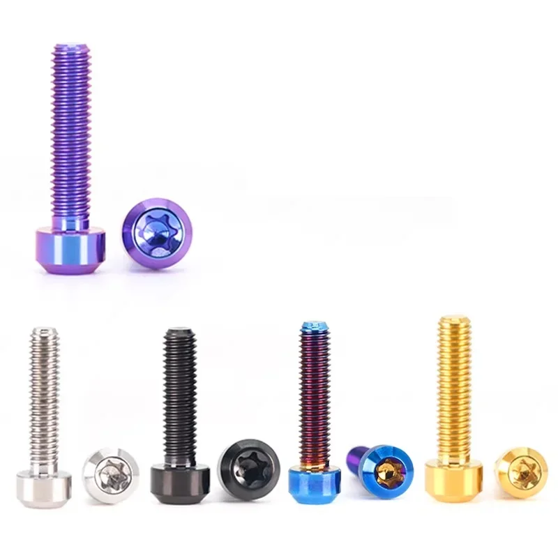 Farbige TC4 Titan-Kegelkopfschrauben mit Innensechskant Torx M4 M5 M6 M8 M10 für Motorrad-Tuning – Detail 6