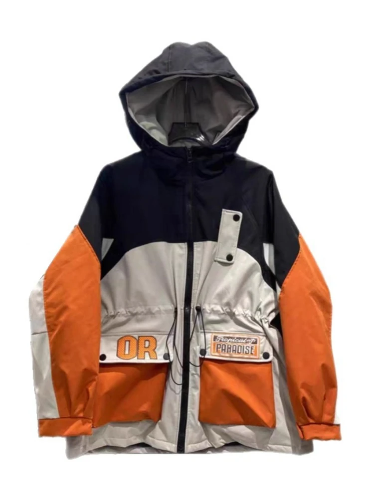 2025年冬 ダウンジャケット レディース 刺繍レターステッチ コントラストコート メンズ レディース カップル ルーズ ホワイトダック パフコート アウター