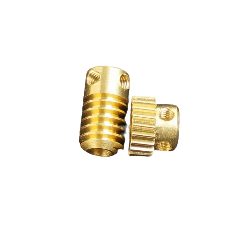 1Set Brass Worm Gear with/no Set Screw 90-degree Transmission Small Module Reduction Gear DIY Assembly Accessories for Model Car