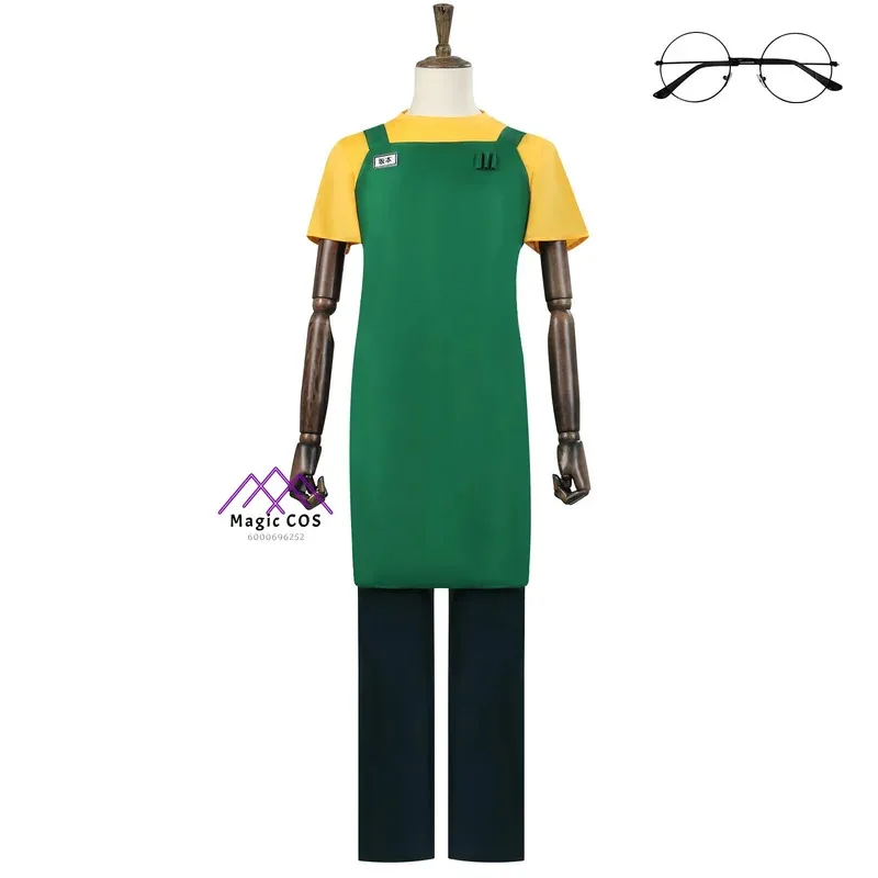 อะนิเมะใหม่ SAKAMOTO DAYS ‌   Taro Sakamoto คอสเพลย์เครื่องแต่งกายสําหรับชายเสื้อผ้าแว่นตาสีเขียวผ้ากันเปื้อนฮาโลวีนชุดเล่นบทบาท Comic-Con